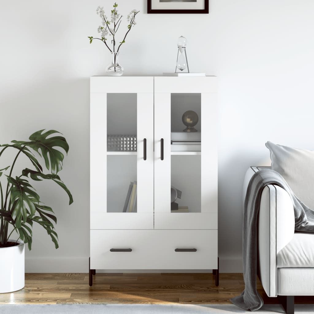 vidaXL Highboard blanc 69,5x31x115 cm Bois composite Image du produit 