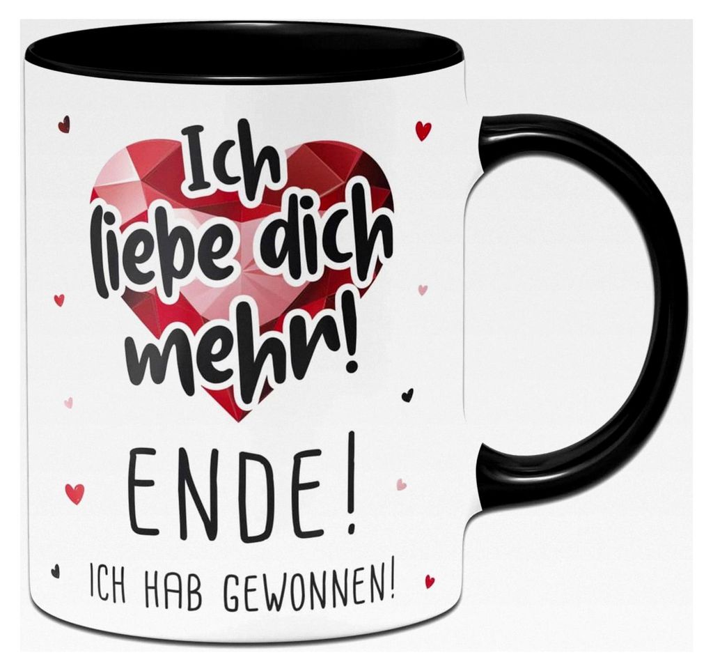 Tasse mit Spruch - Ich liebe dich mehr! ENDE! Ich habe gewonnen! Kaffeetasse für Männer und Frauen als Liebesbeweis - Geschenk für Freund oder F...