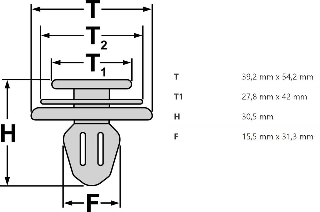 2x Befestigungs Clip mit Dichtung für Nio Sitz | P0000166AD