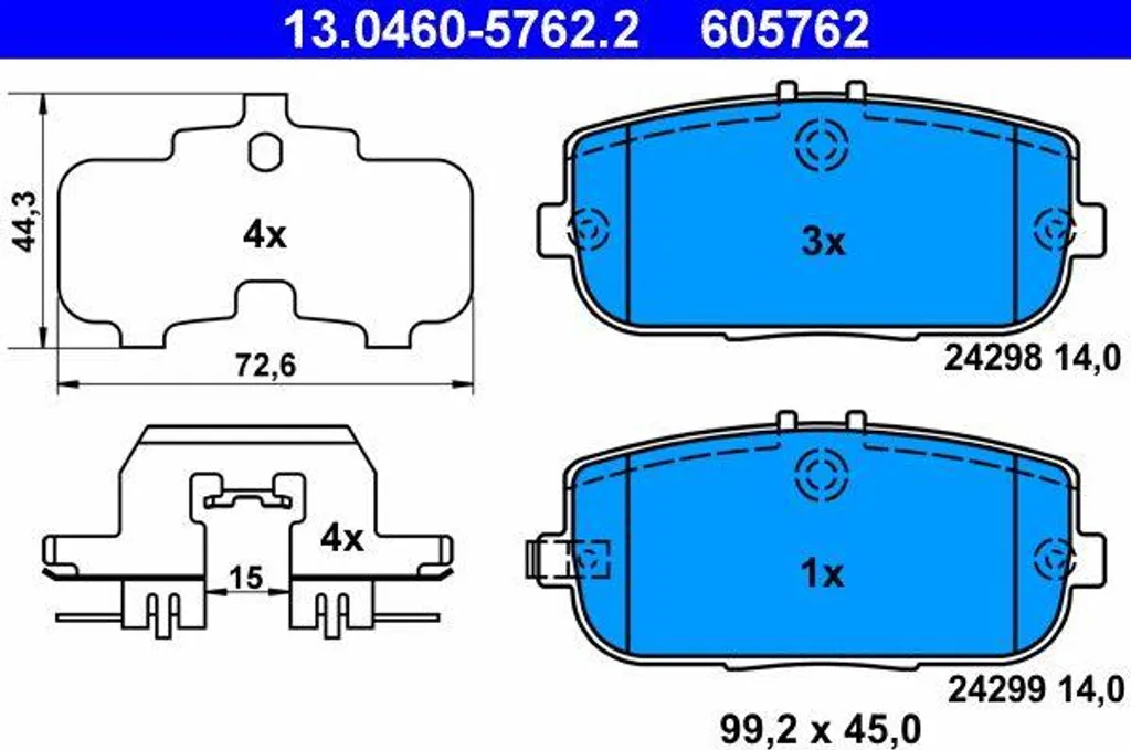 Plaquettes de frein à disque pour Fiat 124 Spider et Mazda MX-5 ND