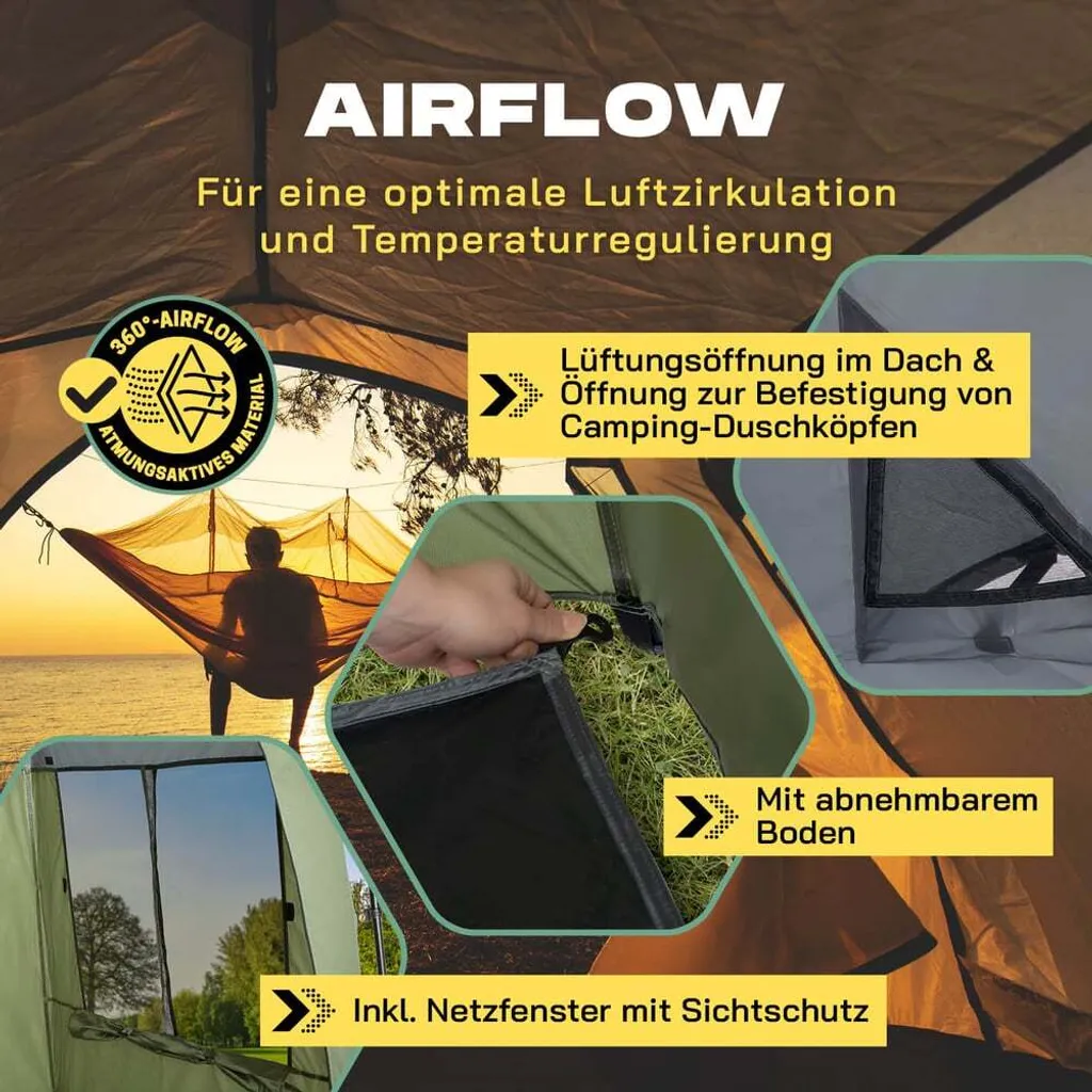 Tente de douche pop-up opaque avec ventilation amovible - 6