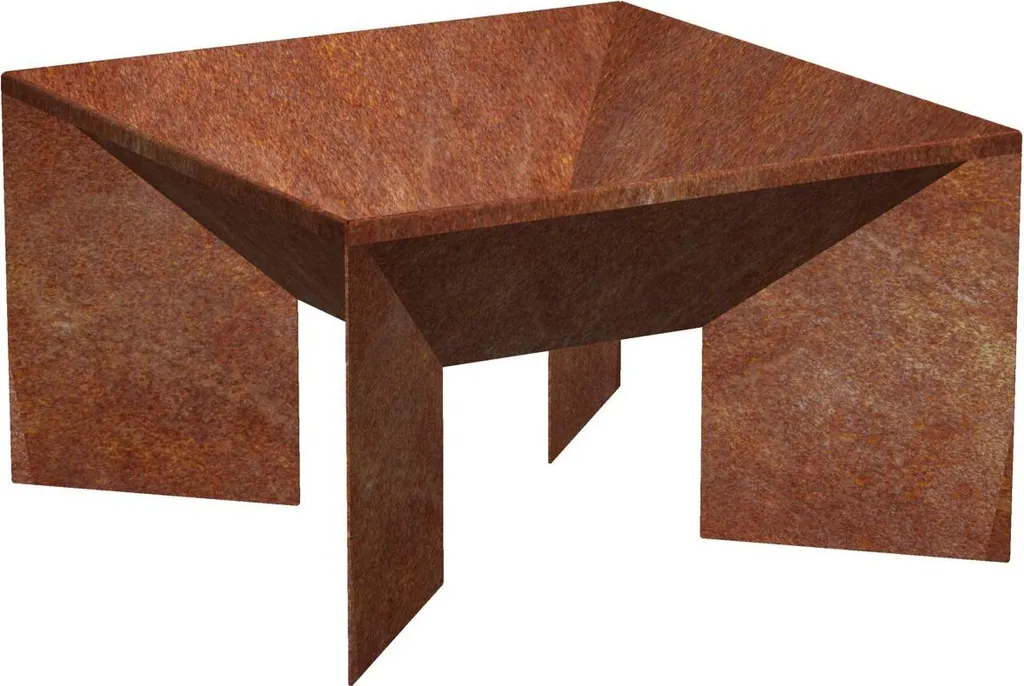 Cheminée Extérieure Fokus 50x50 cm en Acier Corten Durable CORGARDEN