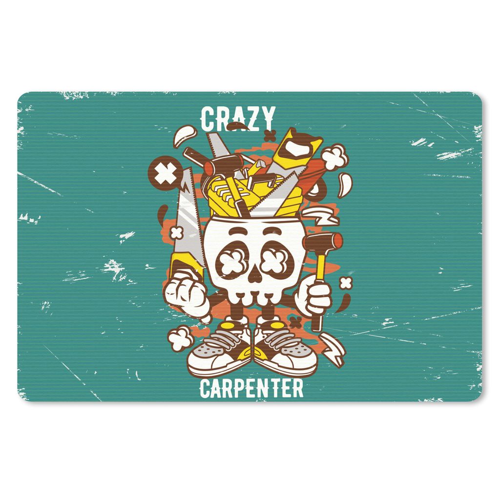 MuchoWow Schreibtischunterlage Vintage - Totenkopf - Werkzeuge 60x40 cm - XXL Mauspad - Großes Mauspad