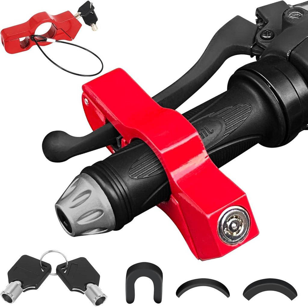 Universelles Motorradschloss: Verstellbares Bremsscheibenschloss + Lenkerschloss, für Roller, Mopeds, Fahrräder, ATVs.