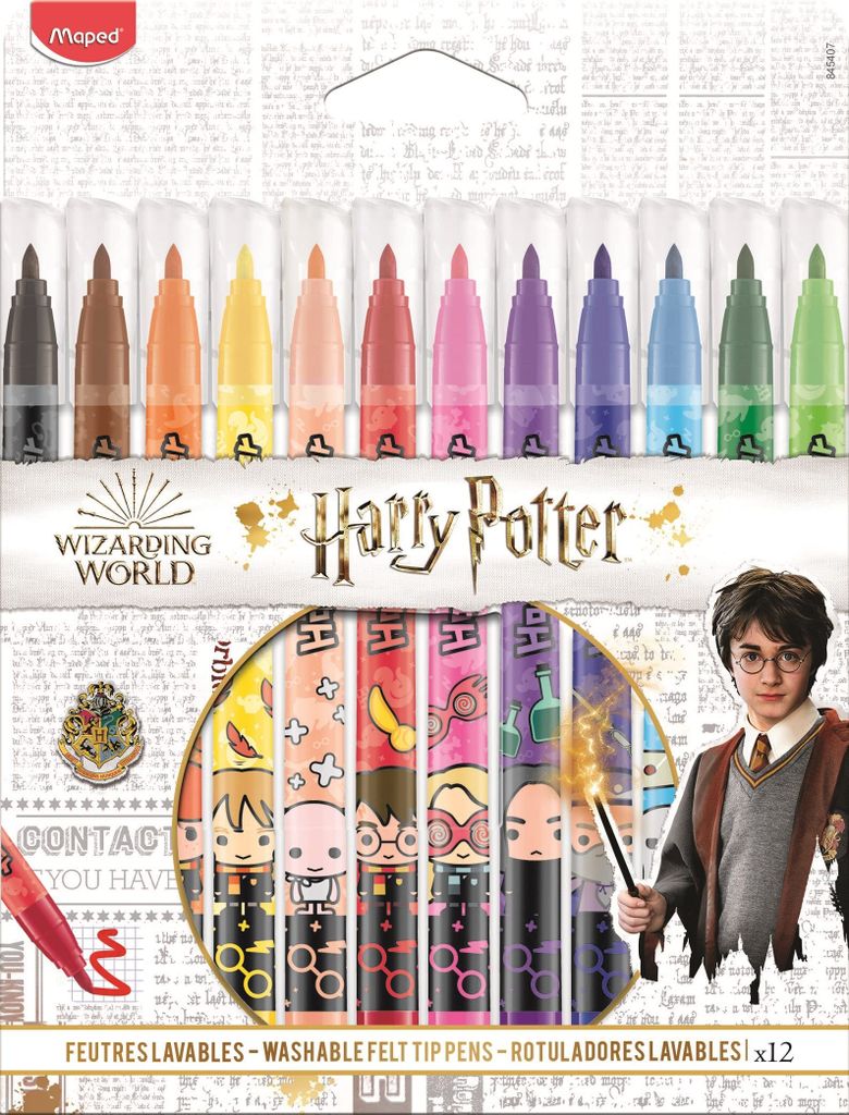 Maped Filzstifte, Harry Potter, 12 Filzstifte, waschbar, Produktbild 1