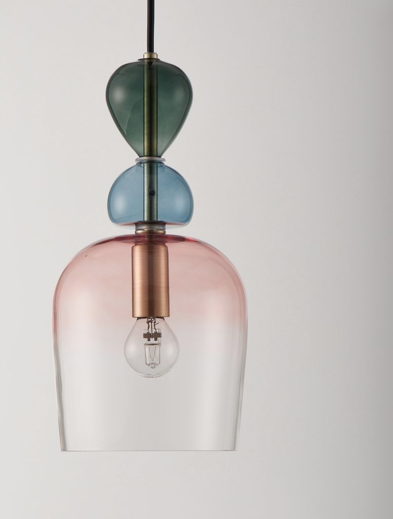 A close-up studio shot of a pendant light.