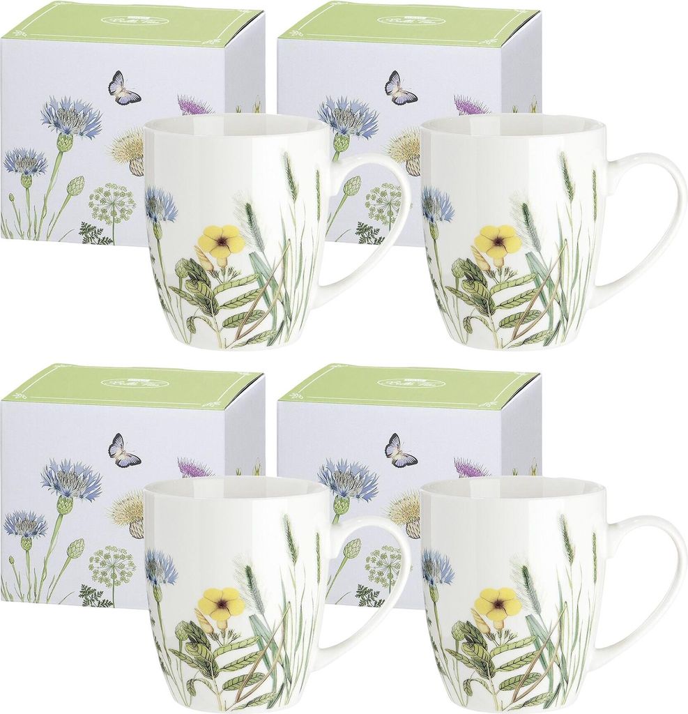 Porzellan-Becher - Gilde 4 x Becher mit Henkel Wild Flowers Produktbild 