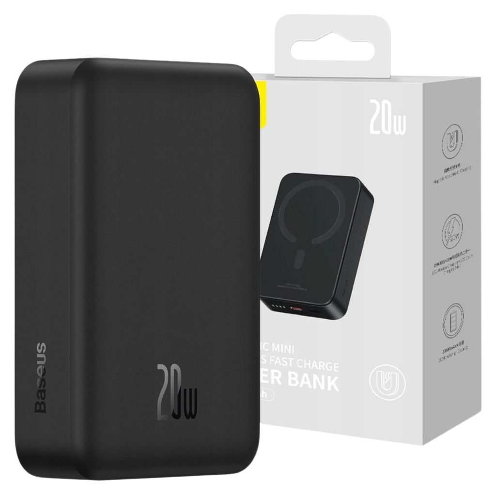 Baseus Magnetic Mini, 20000 mAh, Power Delivery, Bezdrátové Obrázek produktu 