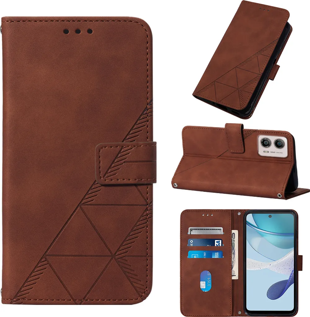 Super Offerta: Custodia Portafoglio Motorola G53 G23 G13 Marrone