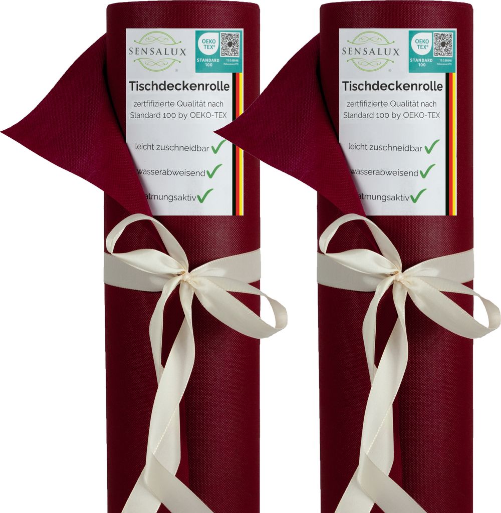 Sensalux Tischdeckenrollen-Set, 2 Stück, 1,18m x 25m Bordeaux