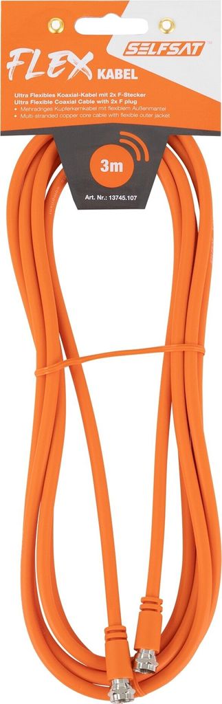 SELFSAT Antennenanschlusskabel Flex 3 m, orange Produktbild 