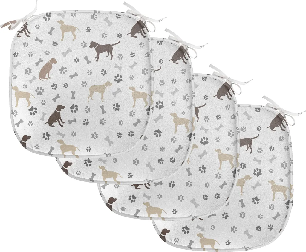 Cuscini Sedie Cucina Cani ABAKUHAUS 4pz - Impermeabili 40x40 Beige