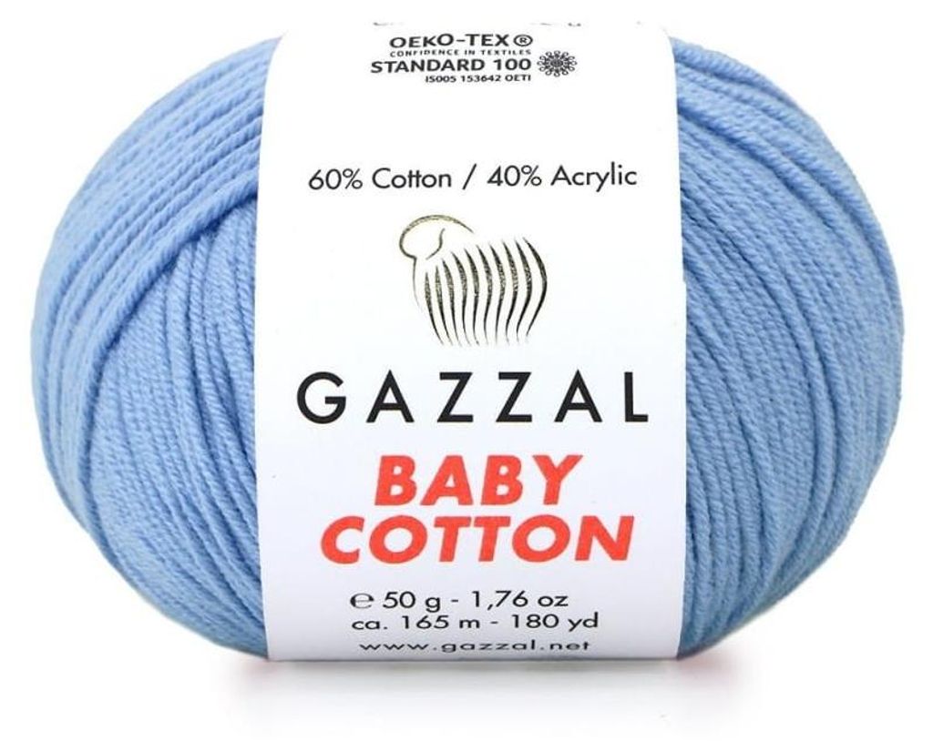 Gazzal Baby Bavlna 3423, příze z bavlněné směsi, 50 g, 165 Obrázek produktu 