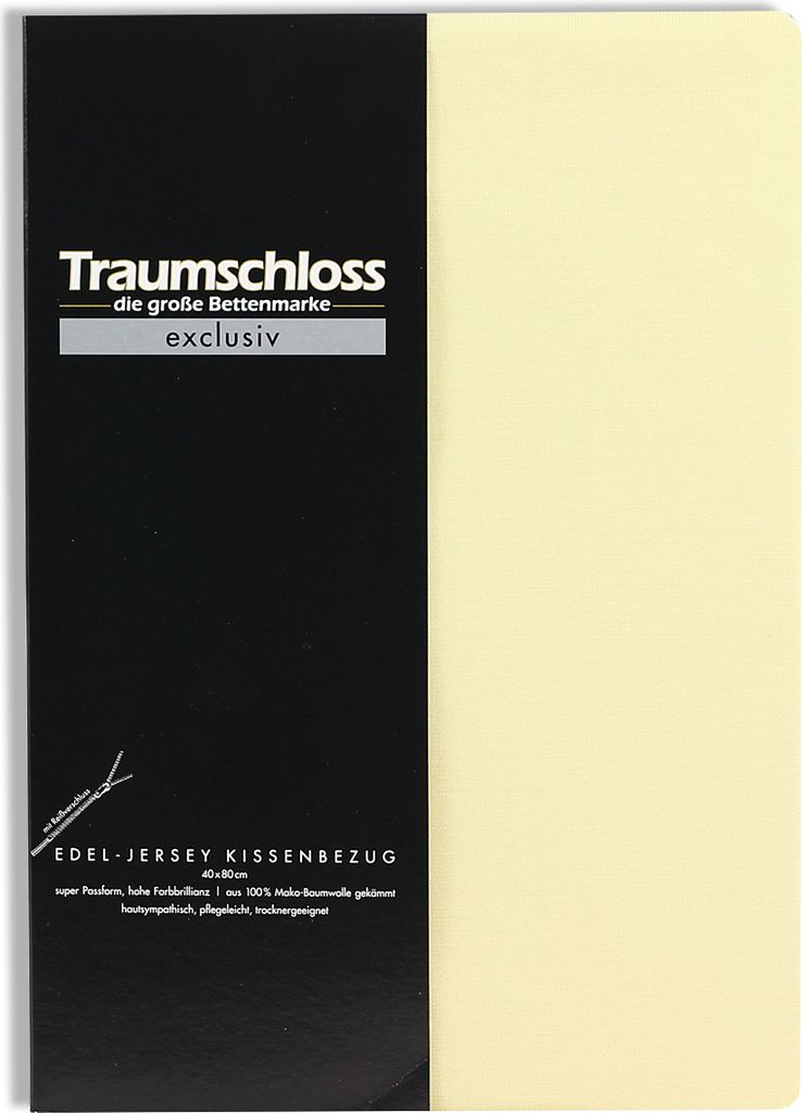 Traumschloss Exclusiv Edel-Jersey Kissenbezug 40 x 140 cm natur Edel-Jersey, mit Reißverschluss, Seitenschläferkissen