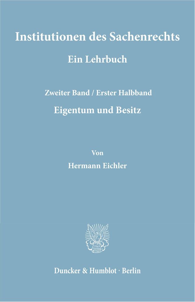 Institutionen des Sachenrechts.