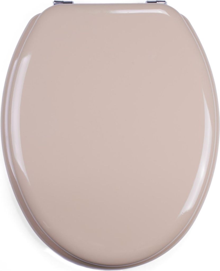 MSV WC Sitz Toilettendeckel MDF Holzkern „Beige“ Scharniere Produktbild 