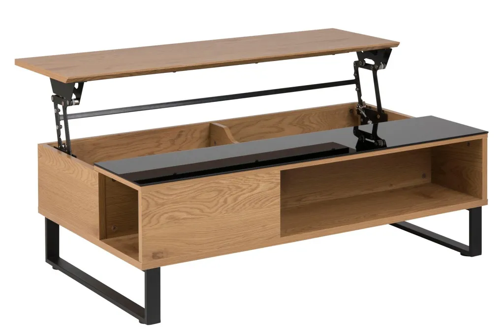 Table basse relevable gain de place pour optimiser un petit salon