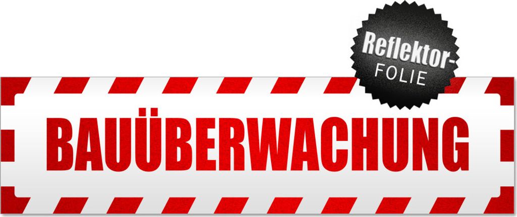 Bauüberwachung gestreift Magnetschild Schild magnetisch