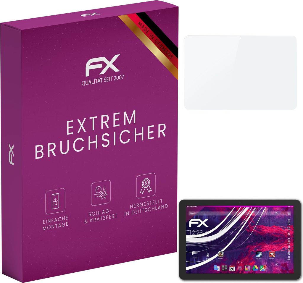 atFoliX FX-Hybrid-Glass Displayfolie kompatibel mit Archos Core 101 3G Ultra Glasfolie