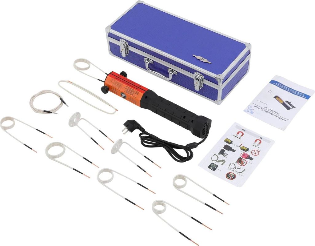 Induktionsheizer - Induktionsgerät Bolzen- & Schraubenlöser - 1000 W 220 V - 10 Spulen - Aufbewahrungsbox - Blau