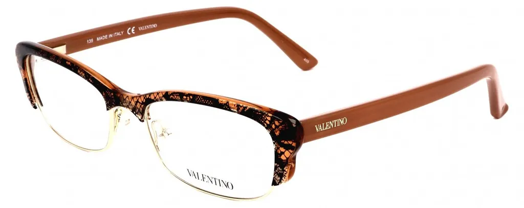 Lunettes Valentino V2117 Brown Lace 52mm - Monture Acétate de Haute Qualité