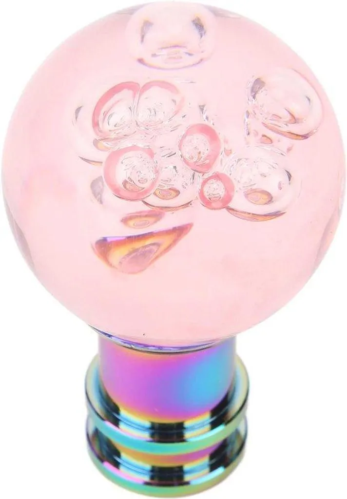 Pommeau de vitesse en acrylique rose, design ergonomique et universel