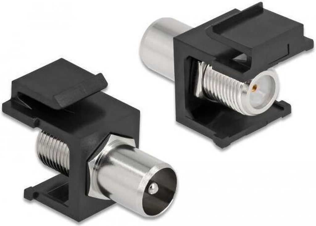 Keystone Modul IEC Stecker zu F Buchse schwarz, 75 Ohm