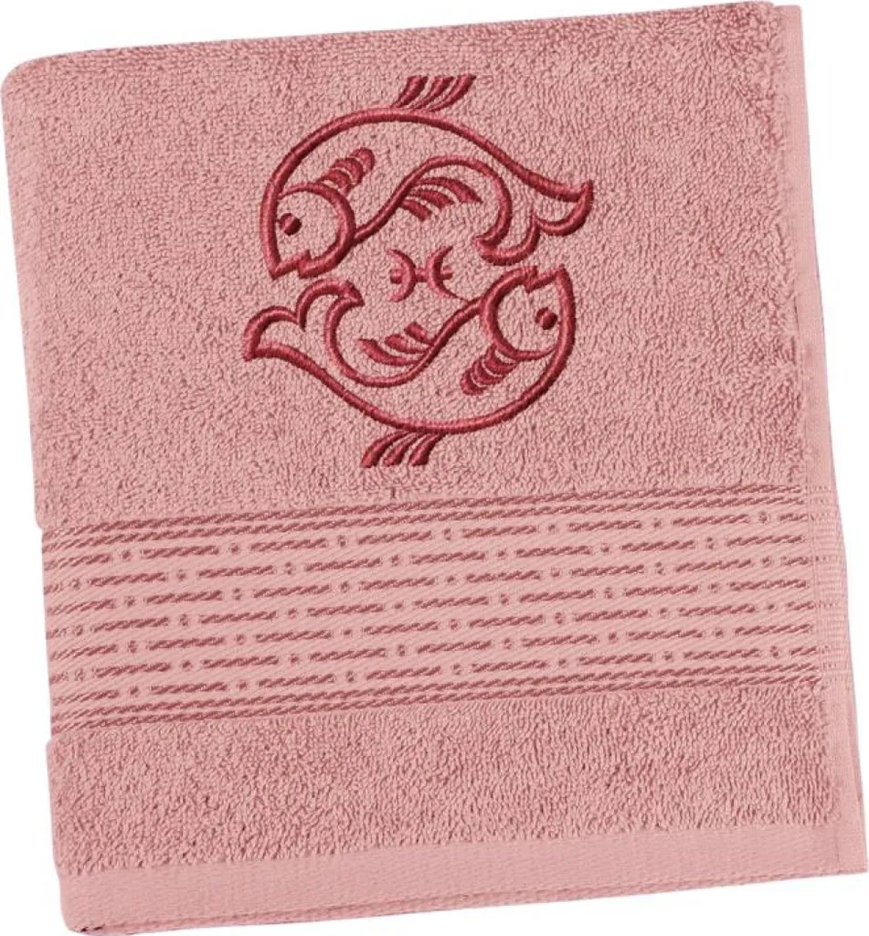 Asciugamano Viso Borgogna 50x100 cm | Ricamo Zodiacale Spugna