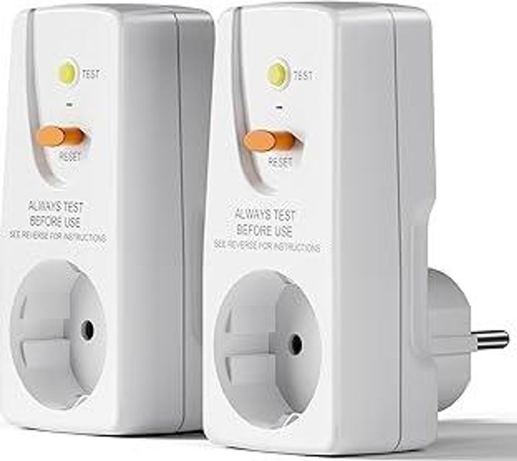 Fi Schutzschalter Steckdose,Personenschutzstecker Anti-Leckagen und Elektro-Schock, 10mA-Schutzkontakt 230 V,16A Schutzschalter Stecker, passend f...