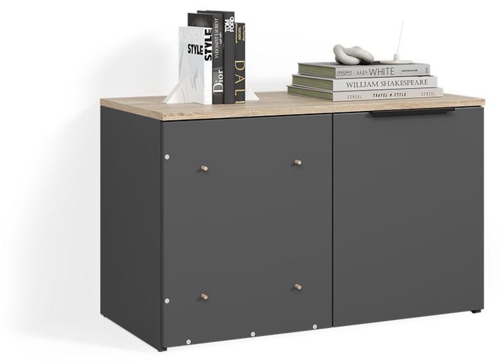 Eckkommode Livinity Piave Anthrazit Eck Kommode mit Tür, Model 58959