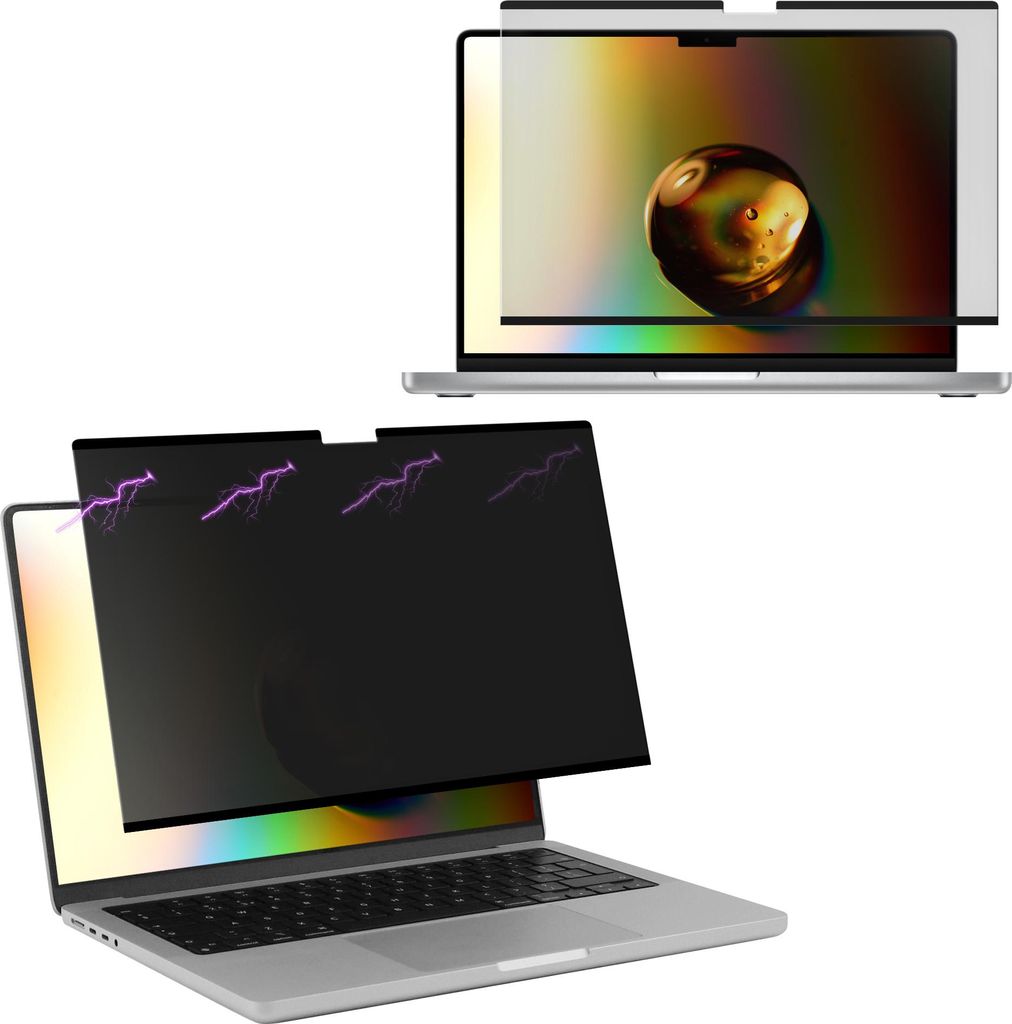 kwmobile Sichtschutzfolie für Apple Macbook Air 15 M4 2025 A3241 Folie - Blickschutzfolie Privacy Screen - Laptop Folie magnetisch - Anti Spy Folie -