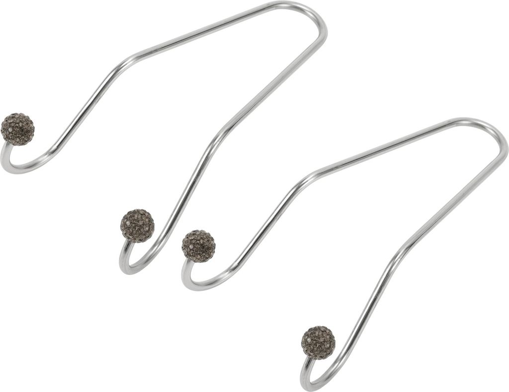 2 Stück für Geldbörsen und Taschen, Handyhalter Auto Kopfstützenhaken Robuste Auto Rücksitz Organizer Haken Grau Edelstahl Strass 11,7x6,5cm