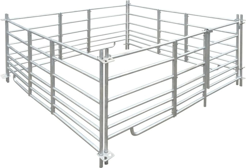 4-Seiten-Schafgehege Verzinkter Stahl 183 x 183 x 92 cm