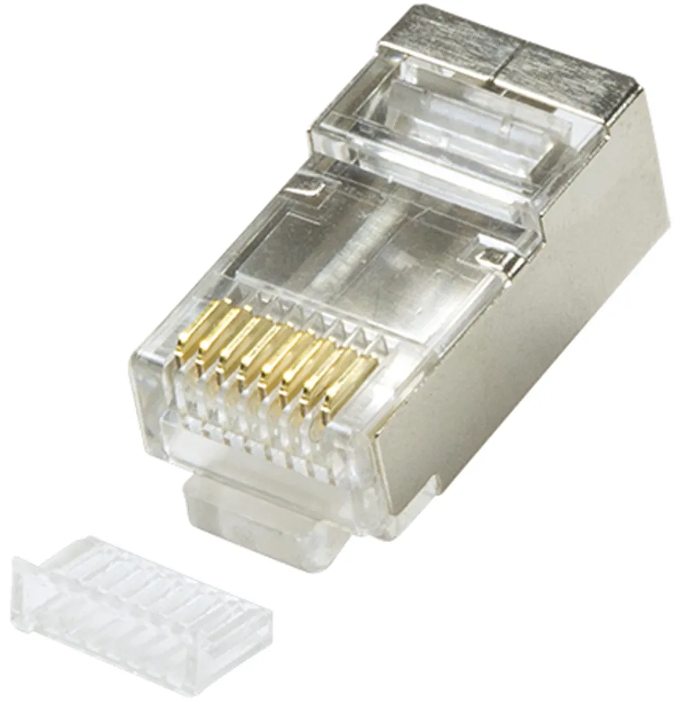 LogiLink Spina RJ45 per cavo rotondo Cat.5e schermato con ausilio per la filettatura 100 pezzi