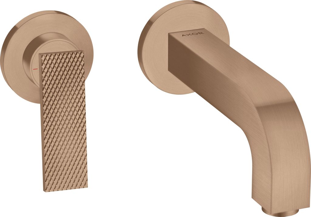hansgrohe AXOR Citterio Waschtischmischer, Rautenschliff, Unterputz, Ausladung 220mm, unverschließbare Ablaufgarnitur, 39181310