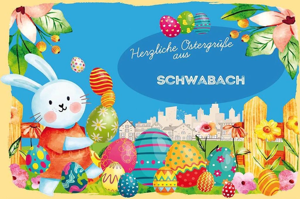 vianmo Holzschild 12x18 cm Ostergrüße SCHWABACH