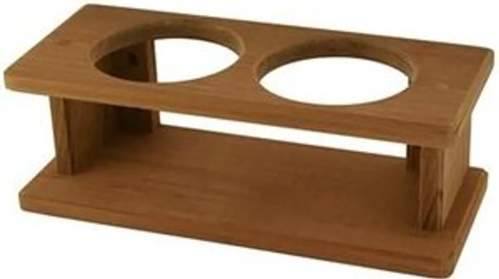 Tableau mural en teck avec 2 verres 275x87x90 mm - Support déco bois