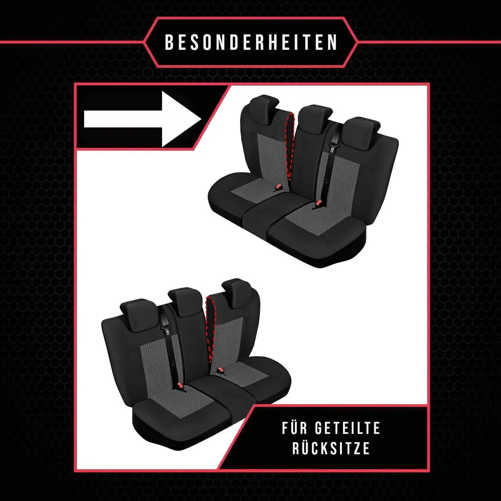 Coprisedili auto Set coprisedili auto grigio scuro per Dacia Duster - 6