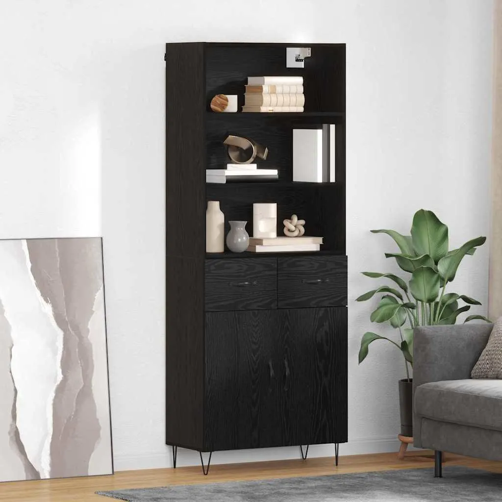 Set 2 Lavagne vidaXL Rovere Nero per Ufficio e Smart Working - Promo