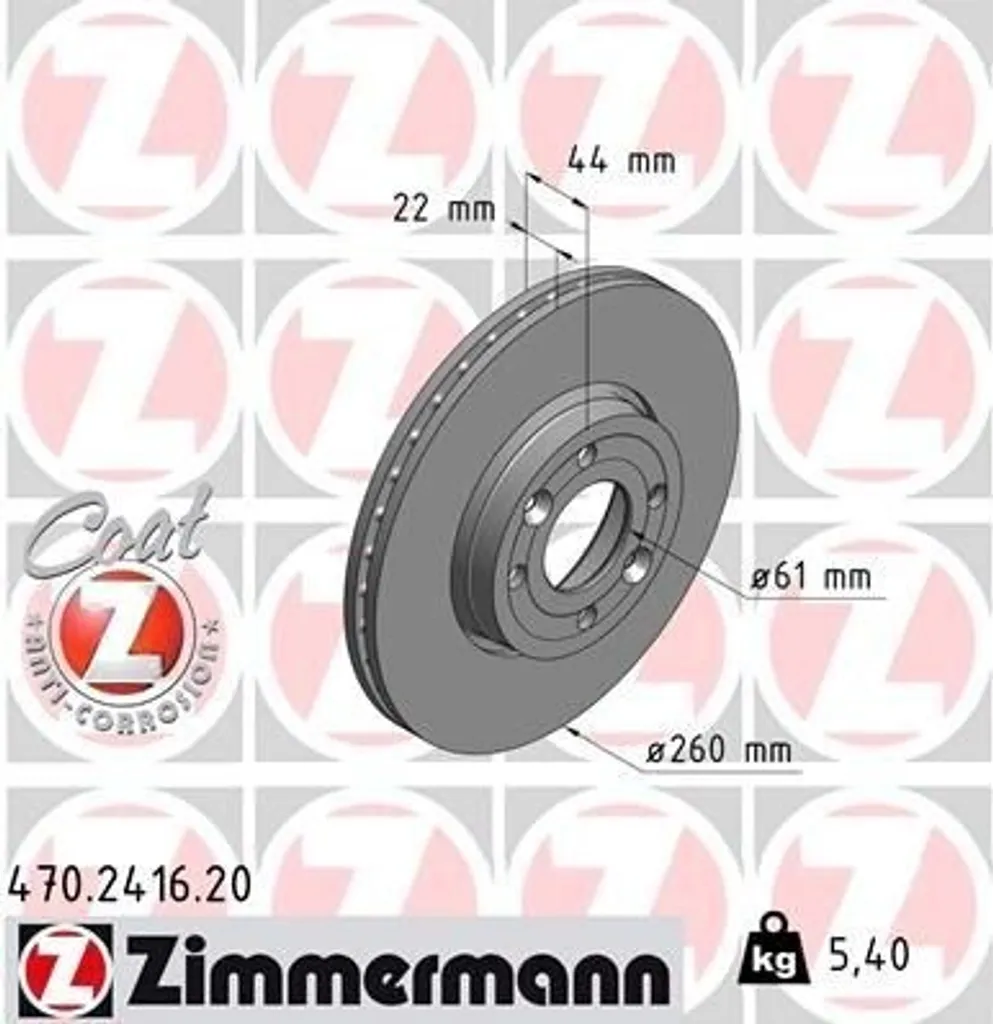 Zimmermann 470.2416.20 Disque de frein pour Clio III et Megane II