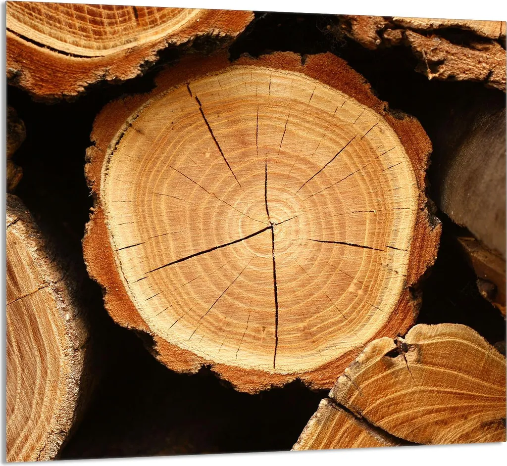 GLASPLATTE FÜR KÜCHE 65x60 Holz