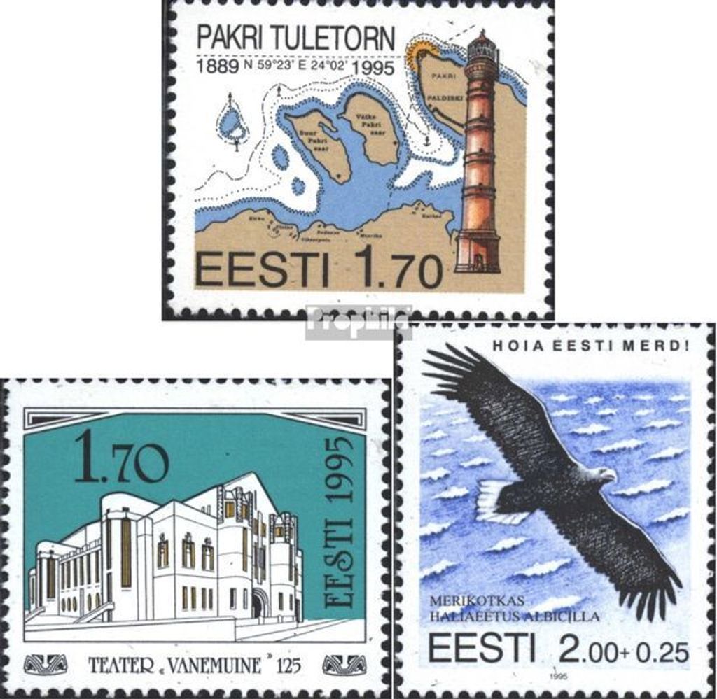 Briefmarken Estland 1995 Mi 256,257,258 (kompl.Ausg.) postfrisch Leuchttürme