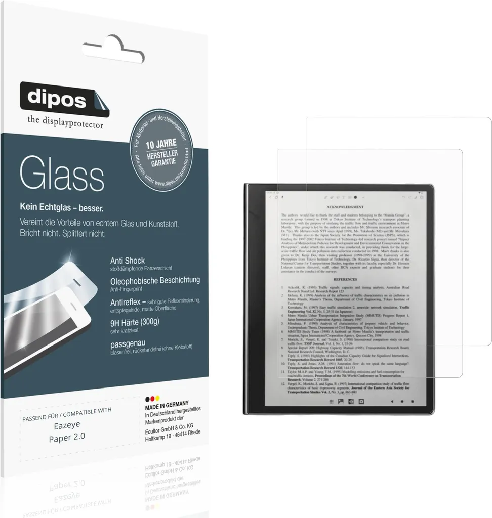 Dipos 2 Pellicole Protettive Flessibili Per Gigaset GS290 - Durezza 9H, Anti-Urto, Made In Germany, Garanzia 10 Anni