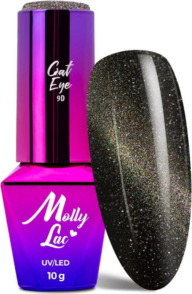 Magnetischer Hybrid-Nagellack mit Katzenaugen-Effekt Cat Eye Flashing Magic MollyLac 10g Nr. 156