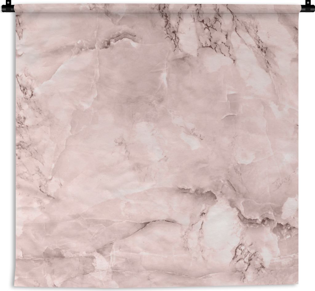 MuchoWow Wandteppich Wandbehang Marmor - Rosa - Stein 150x150 cm Tapisserie Dekoration Wandtuch - Wohnaccessoires - Modernes