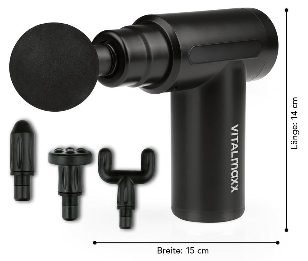 Masážna pištoľ VITALmaxx 7,4 V čierna LB2 Obrázok produktu 