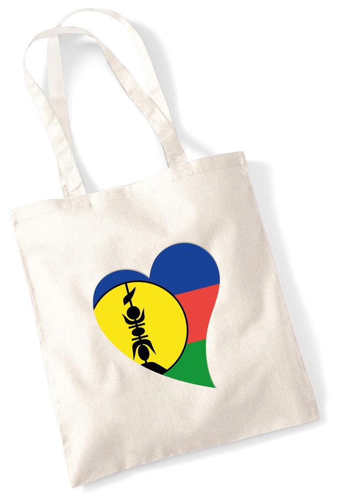 Huuraa Jutebeutel Neukaledonien Flagge Herz 10 Liter Natural Baumwolle Tasche Geschenkidee