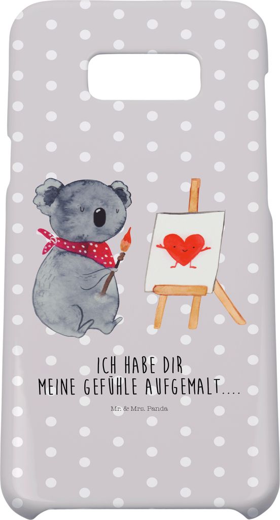 Mr. & Mrs. Panda Samsung Galaxy S8 plus Handyhülle Koala Künstler - Grau Pastell - Geschenk, Liebe, Handy, Zeichnen, Hülle, Gefühle, Liebesgesc...