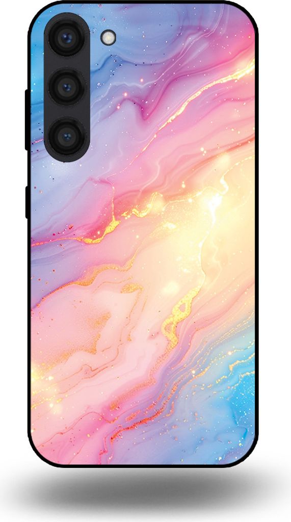 Smartphonica Telefon Fall geeignet für Samsung Galaxy S23 Plus mit Regenbogen Glitter Marmor Print - TPU Backcover Fall Regenbogen Glitter Marmor ...