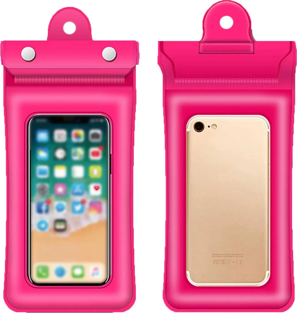 Sacca Impermeabile Smartphone con Camera d'Aria Rossa 22,5cm Velcro